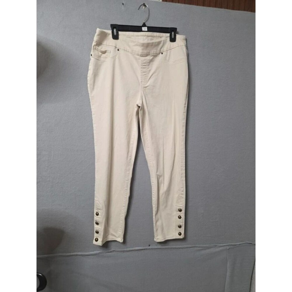 Chico's Pull-On Ankle Jeggings Cream - Size 2T (L / US 12-14)